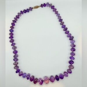 Amethyst Necklace – Solid 14K Gold Clasp - make offer